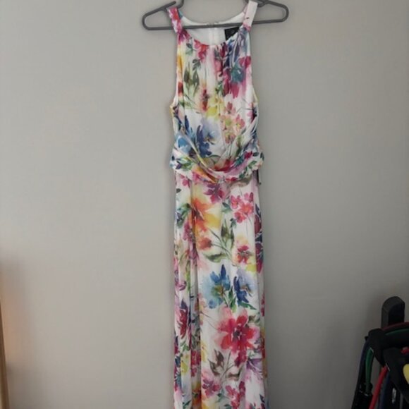 Adrianna Papell Printed Chiffon Floral Halter Dress - Picture 4 of 4